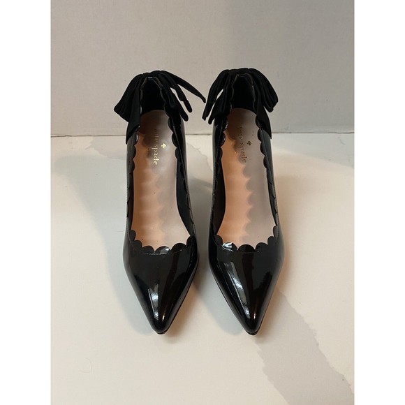 kate spade new york Shoes - Kate Spade New York Maxine Black Patent Leather Scallops Bows Stilettos Sz 6.5M